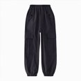 thumbnail image 4 of NOLDARES Girls Cargo Pants Wide Leg Streetwear Kids Pants with Pockets Trendy Jogger Trousers(Black,13-14 Y), 4 of 4