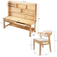 thumbnail image 2 of BALANBO Solid Wood Kids Desk and Chair Set with Hutch,Study Computer Desk with Drawers,Extra Large Two Person Study Desk Writing Table,Student Media Desk with Bookshelf for Bedroom,Study Room,Natural, 2 of 8