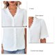 thumbnail image 5 of Top de verano para mujer, manga corta, blanco, con un solo pecho, cuello en V, encaje de ganchillo para mujer, blanco XXL, 5 of 6
