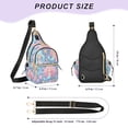 thumbnail image 2 of Crossbody Sling Chest Bag, Water-Resistant Polyester Shoulder Bag with Multi Compartment, Adjustable Strap Casual Daypack for Travel Commute Daily Use Cute Little Mermaids, 2 of 8