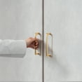 thumbnail image 3 of Goo-Ki 6 PCS Brushed Brass Zinc Alloy 3.78'' Hole Center Cabinet Pulls for Kitchen Bedroom, Modern Cabinet Handle for Dresser,Wardrobe,Cupboard, 3 of 5
