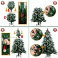 thumbnail image 5 of Hengu 6ft Snow Flocked Hinged Artificial Christmas Tree with Pine Cones, Metal Stand, 5 of 9