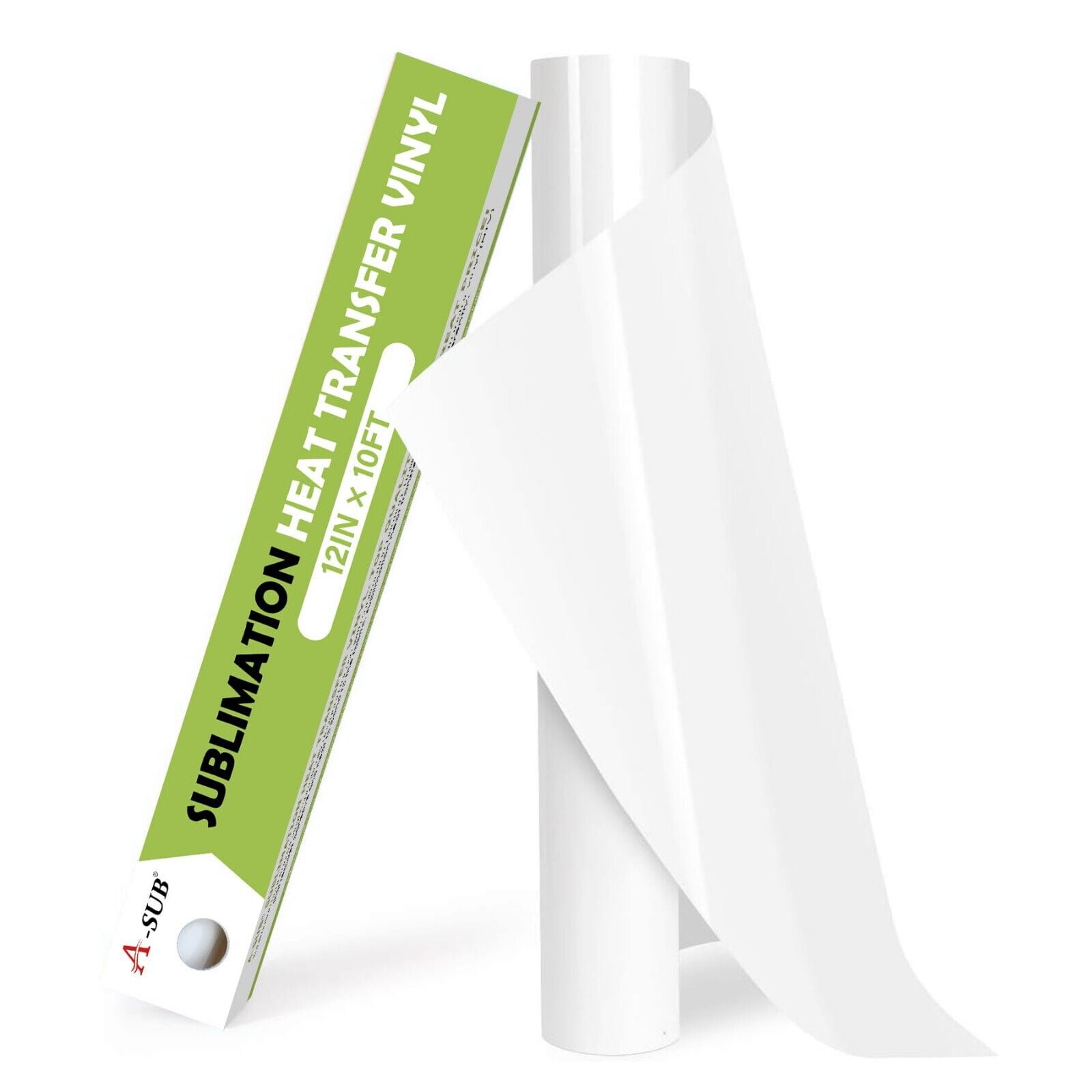 A-SUB Sublimation HTV Vinyl Roll 12"x 20FT Matte Transparent Sublimation HTV Vinyl Clear Iron-on Heat Transfer for Light Cotton