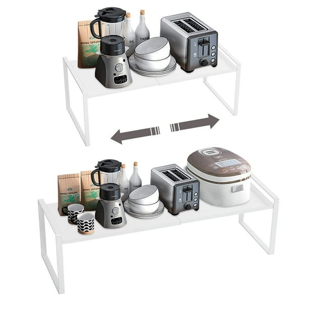 Organizador de Encimera,Soporte Extensible de Especias para Despensa,Organizador de cocina para Gabinete,Estante de almacenamiento Extensible Apilable para Cubiertos,Utensilios de Cocina,Especias