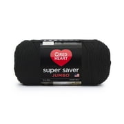 Red Heart Super Saver Jumbo #4 Medium Acrylic Yarn, Black 14oz/396g, 744 Yards