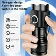 thumbnail image 4 of Flashlights For Emergencies, Emergency Flashlight, Bright Flashlights High Lumens, Aluminum Alloy Body USB Charging Magnetic Tail Pen Clip Five Light Compact And Convenient Outdoor Strong Light Flas, 4 of 6