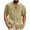 Khaki, variant on Men's Linen Button Down Shirts Casual T-Shirt with Solid Short Sleeve Stand Collar Buttons for Men's Solid Color Tops Olive Green