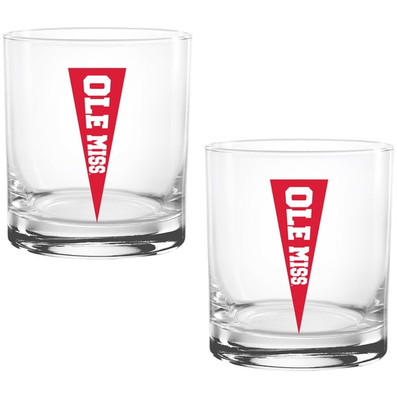 Ole Miss Rebels Two Pack 14oz. Vault Sketch Rocks Glass Set