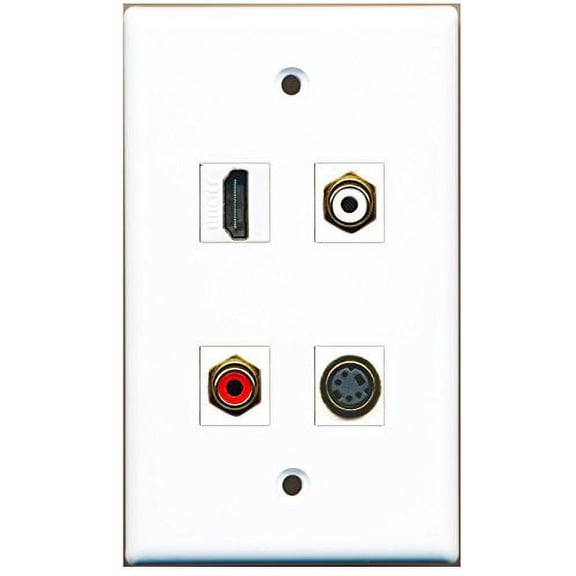 RiteAV - 1 Port HDMI 1 Port RCA Red 1 Port RCA White 1 Port S-Video Wall Plate
