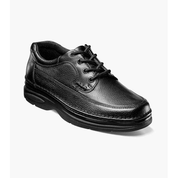 Nunn Bush Cameron Men's Moc Toe Oxford, Black Tumbled, 13W