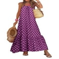 thumbnail image 2 of Femmes Boho Floral Robe Sans Manches Spaghetti Sangle en Vrac Plage Longue Robe, 2 of 5