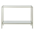 thumbnail image 2 of Henn&Hart 42" Satin Nickel Finish Metal/Glass Console Table, 2 of 3