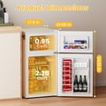 thumbnail image 3 of BANGSON 3.2 Cu.Ft Retro Mini Fridge with Freezer, Small Refrigerator for Dorm Room & Home Bar ,White, 3 of 8