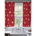 thumbnail image 2 of Christmas Gold Sheer Curtains 2 Panels Set, and White Snowflake Red Window Sheer Curtains for Living Room/Bedroom, Light Filtering Rod Pocket Voile Drapes, 52" W x 72" L, 2 of 7