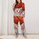 thumbnail image 2 of Balery Basketball Shot Conjunto de Pijama con Estampado para Mujer, Conjunto de Dos Piezas con Manga Larga, Ropa de Dormir Suave con Bolsillos, Pijamas Cómodos-Large, 2 of 7
