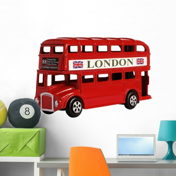 London Bus Wall Decal by Wallmonkeys Peel and Stick Graphic (36 in W x 24 in H) WM354913