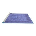 thumbnail image 2 of Ahgly Company Machine Washable Indoor Rectangle Medallion Blue Traditional Area Rugs, 8' x 10', 2 of 4