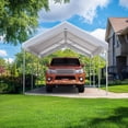 thumbnail image 7 of Quictent 10x20 ft Heavy Duty Carport Car Canopy Galvanized Car Tent Outdoor Boat Shelter with Reinforced Structure - White, 7 of 7