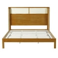 thumbnail image 5 of Bed Frame Premium Rubber Wood Platform Bed Frame, King Bed Frame with Headboard Included, Mid Century Modern Bed With Natural Color,Platform Bed Frame, 5 of 10