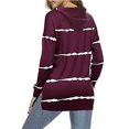 thumbnail image 3 of Women Lightweight Thin Hoodies Sweatshirt Lounge Pullover Coat Colorblock Stripe Hoodies, 3 of 3