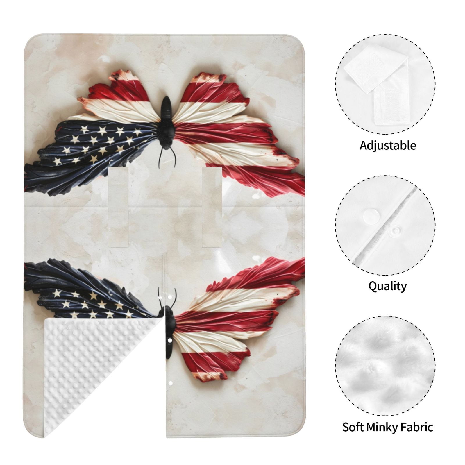 Car Seat Cover Baby - American Flag Butterfly Wall Breathable Infant Car Seat Cover for Baby Carseat, Lightweight Comfort Baby Essentials Must Haves Newborn Stuff for Girl Boy