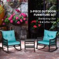 thumbnail image 4 of Outsunny 3 Pieces PE Rattan Rocking Chair Set, Outdoor Rocker Chair, Green, 4 of 9