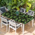 thumbnail image 2 of Spring Leaves Table Cloths for 4 Foot Rectangle Tables, Pastoral Garden Botanical Black Patio Waterproof Elastic Fitted Tablecloths, Washable Rectangular Table Cover for Camping, 2 of 8