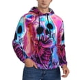 thumbnail image 2 of Fotbe Men's Hoodie with Neon Skull With Milkshake Pattern - Kangaroo Pocket Pullover Hooded Sweatshirt, Perfect for Daily Wear, Travel, and Home-3X-Large, 2 of 7