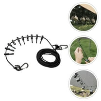 Niceauty 1Set Adjustable Black Clothes Hanging Rope Windproof for Outdoor Camping