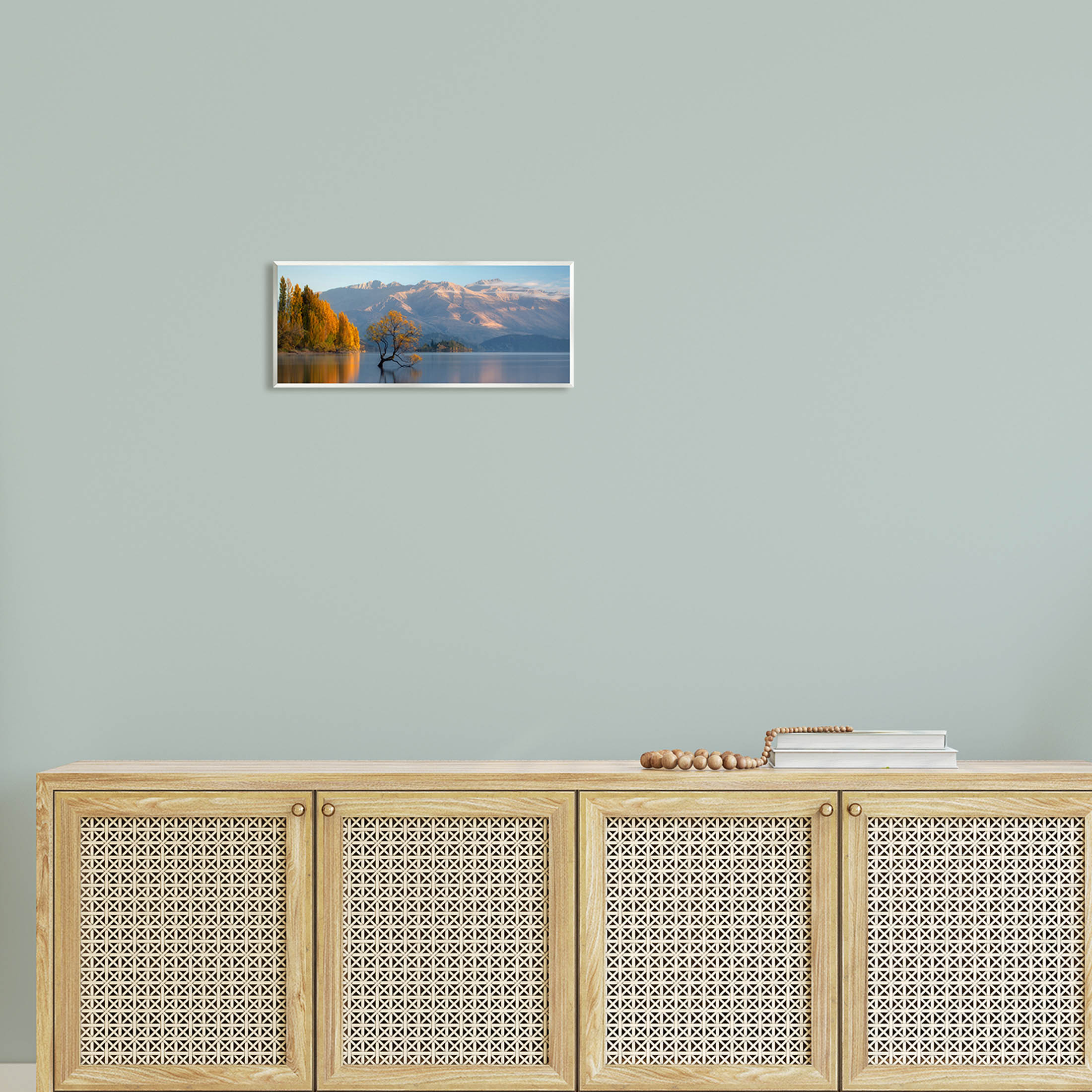 Relaxing Lake Reflection Distant Mountains Landscape Photograph Unframed Art Print Wall Art