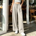 thumbnail image 6 of LIaqionyy Women's Straight Leg Pants Elastic Waist Drawstring Flowy Loose Lounge Lightweight Trousers with Pockets, 6 of 7