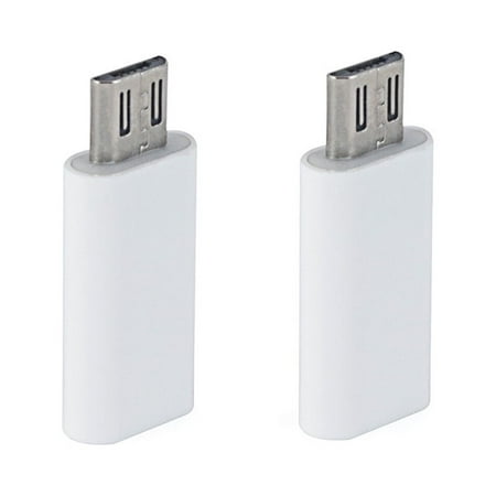 

NUOLUX 2PCS/Set Type-C Female to Micro USB Data Adapter for Tablet Phone and Laptop (White)