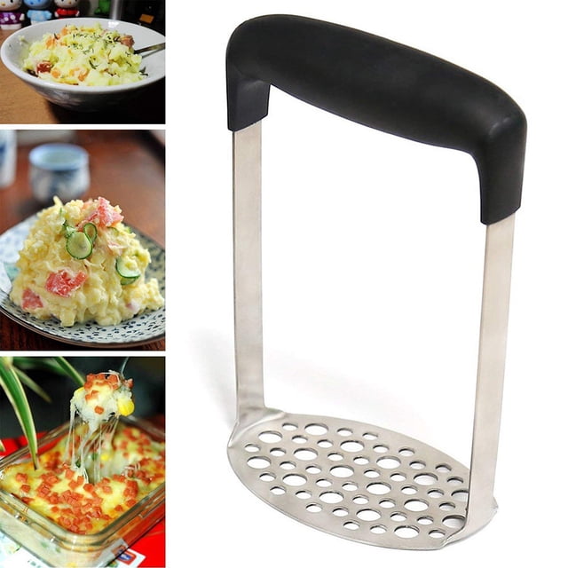 Oleegame 1PC Kitchen Utensils Set And Masher Potatoes Mashed Fruit Potato Vegetable Premium Kitchen,Dining & Bar Silver