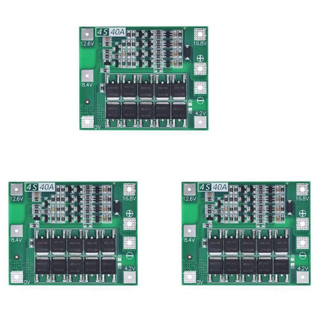 Cargador de batería de litio 18650 de 3 x 4S, 40 A, con módulo de protección de placa PCB para motor de taladro de 14,8 V y 16,8 V