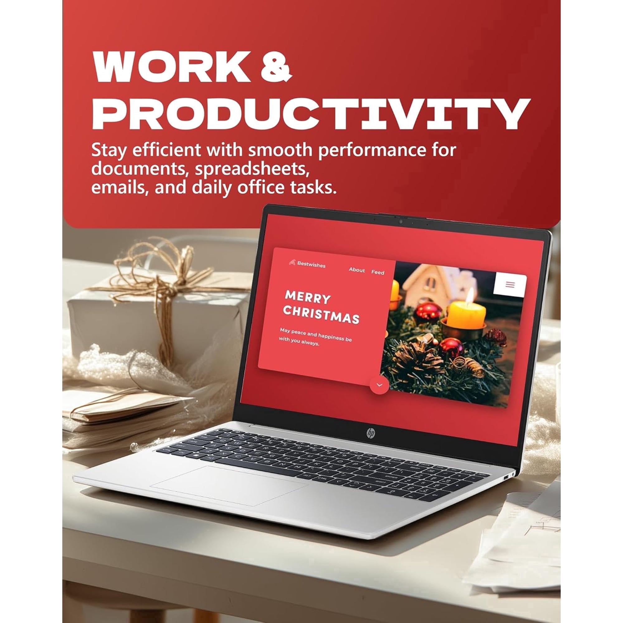HP 250 G10 15.6" FHD Business Laptop Computer - Intel 10-Core i7-1355U (Up to 5.0GHz), Intel Iris Xᵉ Graphics, 16GB RAM, 512 GB SSD, HDMI, Webcam, Wi-Fi 6, Windows 11 Pro