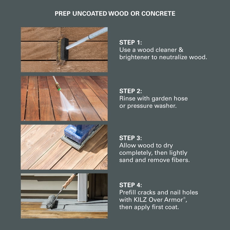 KILZ Over Armor Smooth Redwood Exterior Wood & Concrete Coating, 1 Gallon photo 6