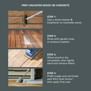 KILZ Over Armor Wood & Concrete Solid Coating Resurfacer، Exterior، Smooth، Slate Gray، 1 Gallon