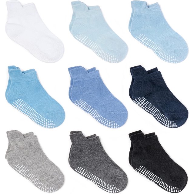 Zaples Calcetines tobilleros antideslizantes para bebés con suelas antideslizantes para bebés, niños pequeños, niños y niñas