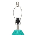 thumbnail image 3 of Elegant Designs Teal Creased Table Lamp with Fabric Shade, 3 of 6