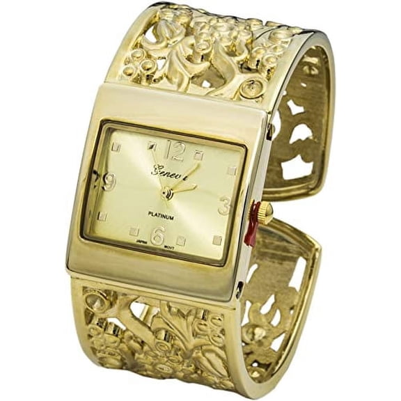 Blekon Collections Quartz Womens 29mm Outdoor Case Intricate Designed Cuff Bangle Watch