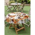 thumbnail image 3 of Outdoor Tablecloth with Umbrella Hole and Zipper, Fall Pumpkins Round Table Cloth 60 Inch Waterproof Tablecloth, Thanksgiving Fox Squirrel Maple Leaf Sunflower Picnic Table Cover for Patio Camping, 3 of 7