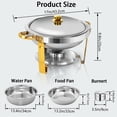 thumbnail image 5 of YXSC Chafing Dishes for Buffet 6 Pack,[Elegant Gold and Silver Colors] 5QT Food Warmers for Parties Buffet Stainless Steel Round Chafing Dish Buffet Set, 5 of 6
