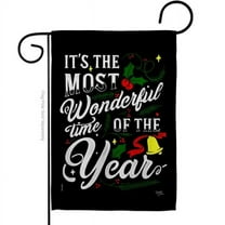 Breeze Decor G120020-BO 13 x 18.5 in. Most Wonderful Time Garden Flag for Wintertime Christmas Double-Sided Decorative Vertical Flags & House Decoration Banner Yard Gift