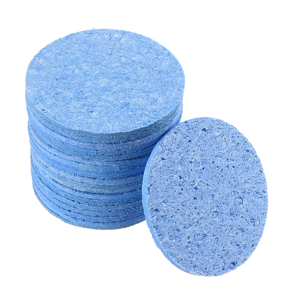 Soldering Sponge 50.5mm x2.2mm for Iron Tips Cleaner Round Blue 20pcs
