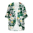 thumbnail image 4 of UPPADA Women's 3/4 Sleeve Kimono Cardigan Floral Print Open Back Flowy Chiffon Shirts Loose Dressy Cover up Casual Blouse Tops Multicolor,XL, 4 of 5