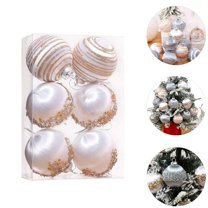 6PCS 3.1" Satin Christmas Balls Ornaments, Silk Christmas Hanging Ball Decorations, Luxury Vintage Christmas Tree Decor for Xmas Holiday Wedding Party