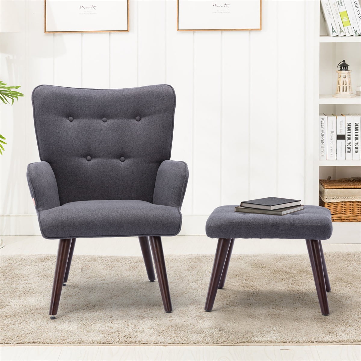 Canyon Vista Lounge Chair, Accent Armrest Chair with Ottoman, Rolled