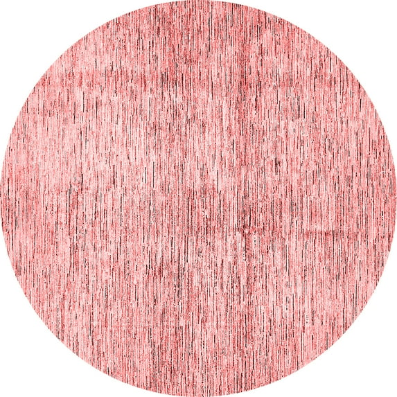 Ahgly Company Machine Washable Indoor Round Abstract Red Modern Area Rugs, 6' Round
