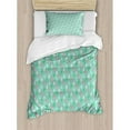 thumbnail image 3 of Home Decor Queen Size Duvet Cover Set, Original Funny Teardrops Rain Shower Textured Pattern Children Baby Girl Image, Decorative 3 Piece Bedding Set with 2 Pillow Shams, Pink Green, by Ambesonne, 3 of 3