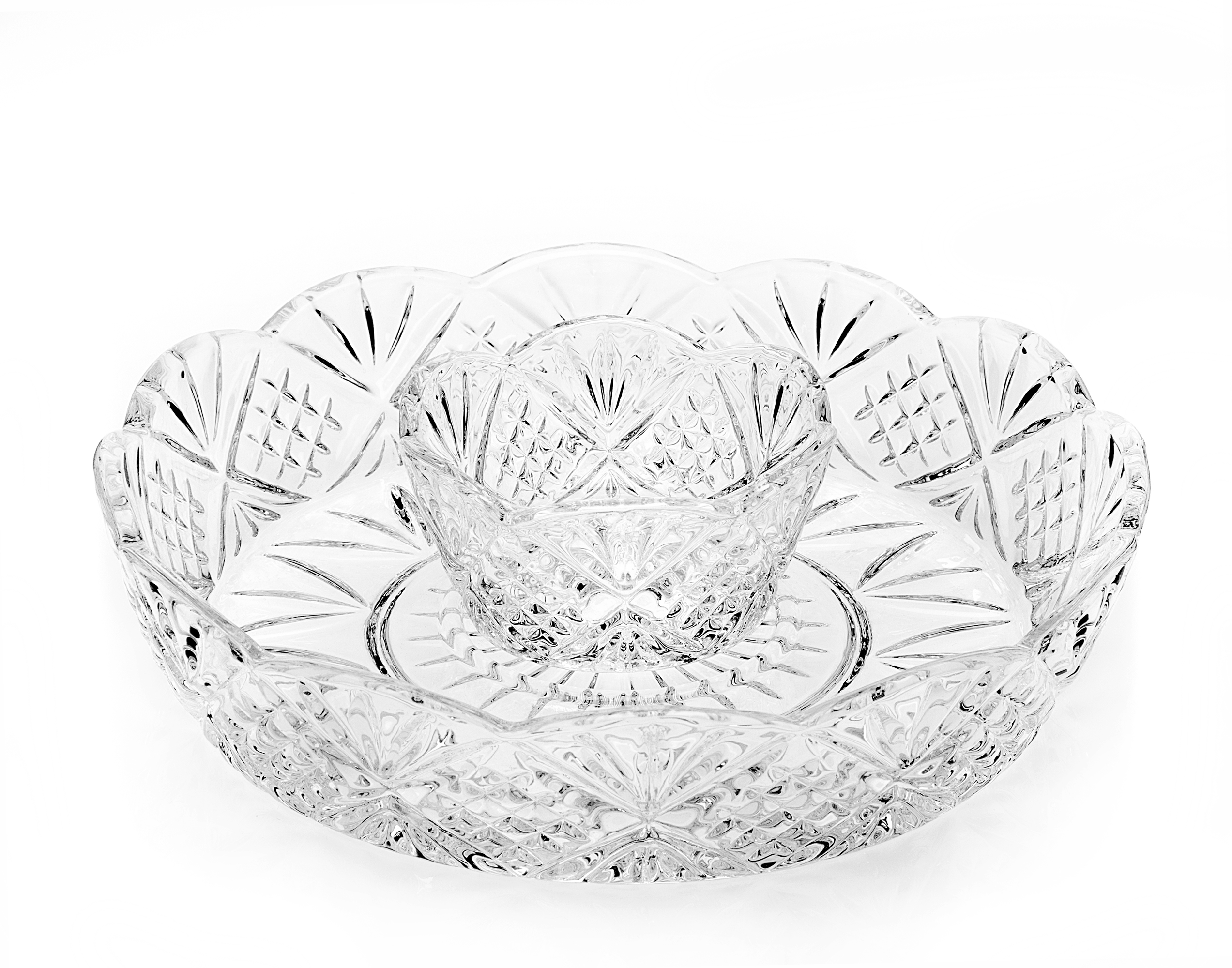 Dublin Crystal Scalloped Mini Chip & Dip
